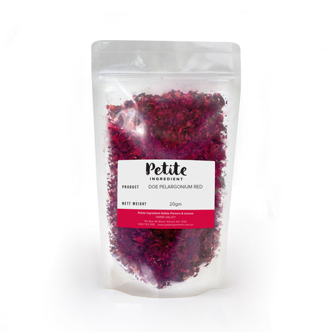 Dried Organic Edible Pelargonium Red